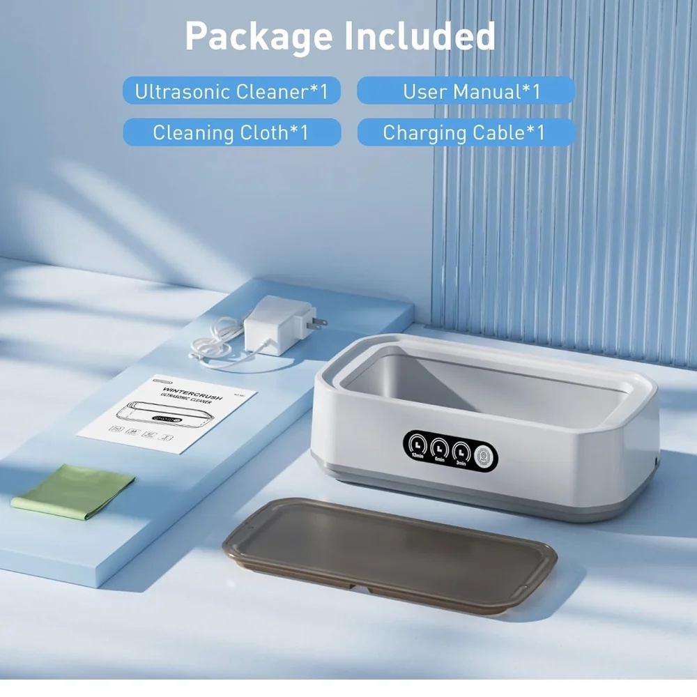 White Ultrasonic Jewelry Cleaner